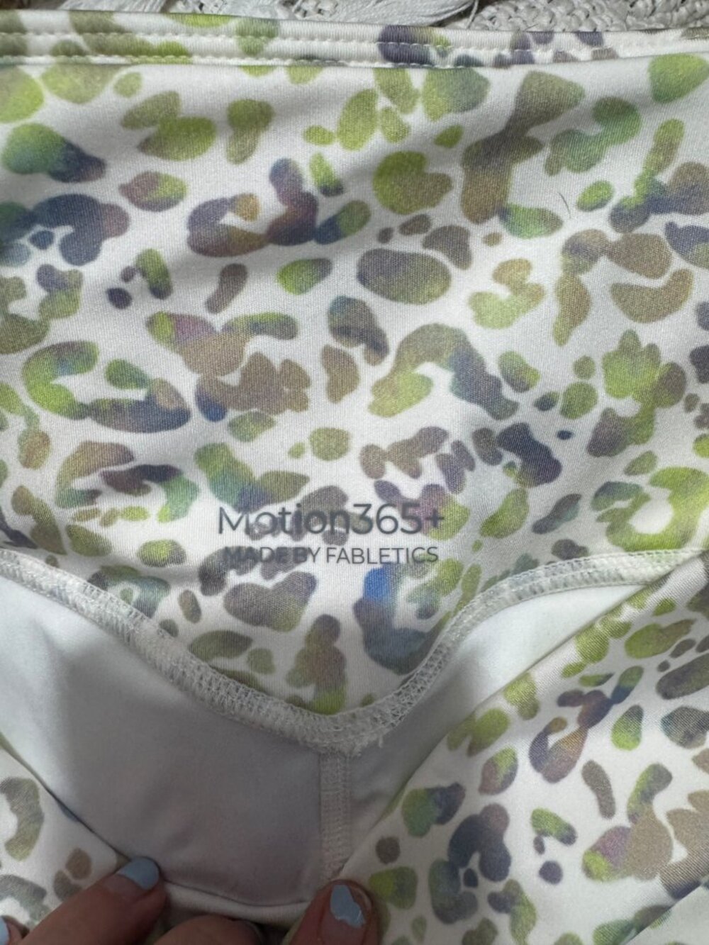 Fabletics Green Leopard Bike Shorts - Picture 3 of 3